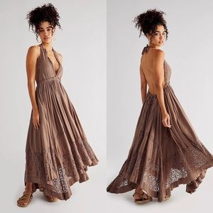 New Free People Endless Summer Norina Maxi Dress Oak Size Small